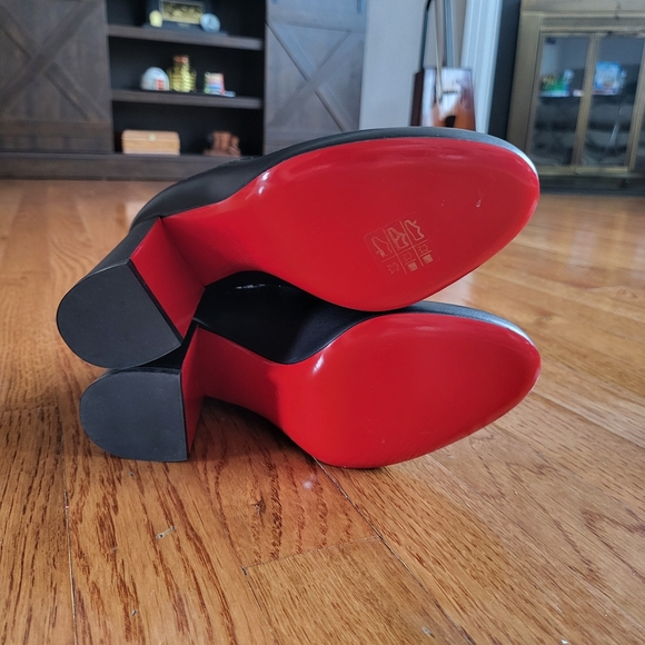 Christian Louboutin Black and Red Heeled Boots with Signature Sole - Picture 7 of 13